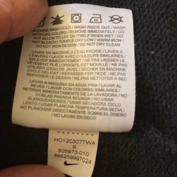 Nike Sweatshirt Full Zip Cozy Drawstring Hoodie Soft Terry Inside Black Grey - Picture 7 of 9